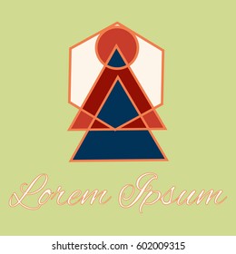 Geometrical line logotype. Unique linear badge for your design. Geometrical abstract template concept icon.