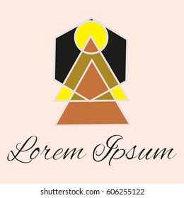Geometrical line logotype. Unique linear badge for your design. Geometrical abstract template concept icon.