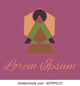 Geometrical line logotype. Unique linear badge for your design. Geometrical abstract template concept icon.