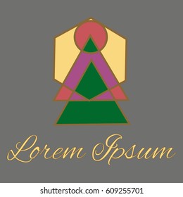 Geometrical line logotype. Unique linear badge for your design. Geometrical abstract template concept icon.