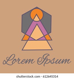 Geometrical line logotype. Unique linear badge for your design. Geometrical abstract template concept icon.