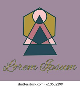 Geometrical line logotype. Unique linear badge for your design. Geometrical abstract template concept icon.