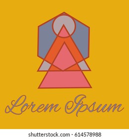 Geometrical line logotype. Unique linear badge for your design. Geometrical abstract template concept icon.