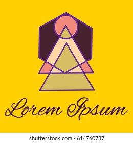 Geometrical line logotype. Unique linear badge for your design. abstract template concept icon.