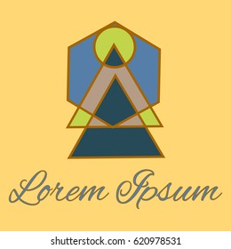 Geometrical line logotype. Unique linear badge for your design. Geometrical abstract template concept icon.