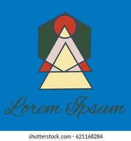 Geometrical line logotype. Unique linear badge for your design. Geometrical abstract template concept icon.