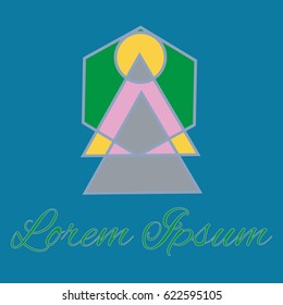 Geometrical line logotype. Unique linear badge for your design. Geometrical abstract template concept icon.