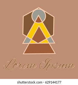 Geometrical line logotype. Unique linear badge for your design. Geometrical abstract template concept icon.