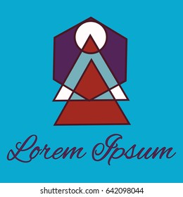 Geometrical line logotype. Unique linear badge for your design. Geometrical abstract template concept icon.