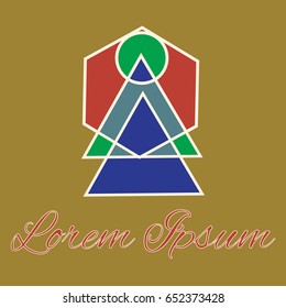 Geometrical line logotype. Unique linear badge for your design. Geometrical abstract template concept icon.