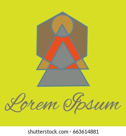 Geometrical line logotype. Unique linear badge for your design. Geometrical abstract template concept icon.