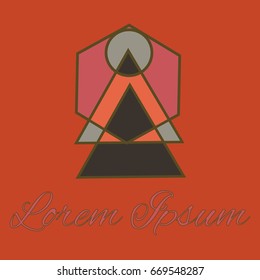Geometrical line logotype. Unique linear badge for your design. Geometrical abstract template concept icon.