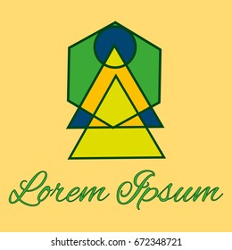 Geometrical line logotype. Unique linear badge for your design. Geometrical abstract template concept icon.