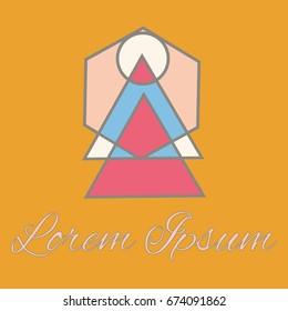 Geometrical line logotype. Unique linear badge for your design. Geometrical abstract template concept icon.