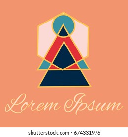 Geometrical line logotype. Unique linear badge for your design. Geometrical abstract template concept icon.
