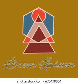 Geometrical line logotype. Unique linear badge for your design. Geometrical abstract template concept icon.