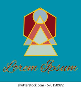 Geometrical line logotype. Unique linear badge for your design. Geometrical abstract template concept icon.