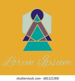 Geometrical line logotype. Unique linear badge for your design. Geometrical abstract template concept icon.