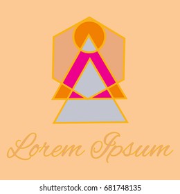 Geometrical line logotype. Unique linear badge for your design. Geometrical abstract template concept icon.