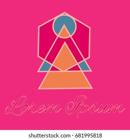 Geometrical line logotype. Unique linear badge for your design. Geometrical abstract template concept icon.