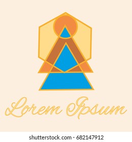 Geometrical line logotype. Unique linear badge for your design. Geometrical abstract template concept icon.