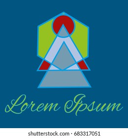 Geometrical line logotype. Unique linear badge for your design. Geometrical abstract template concept icon.