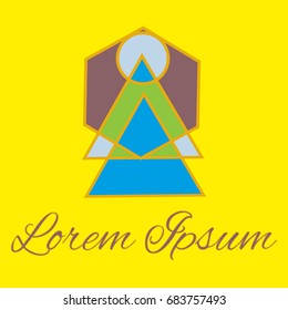 Geometrical line logotype. Unique linear badge for your design. Geometrical abstract template concept icon.