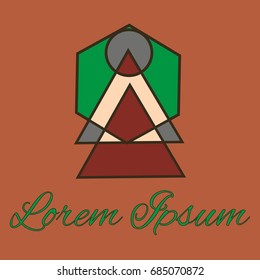 Geometrical line logotype. Unique linear badge for your design. Geometrical abstract template concept icon.