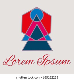 Geometrical line logotype. Unique linear badge for your design. Geometrical abstract template concept icon.