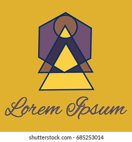 Geometrical line logotype. Unique linear badge for your design. Geometrical abstract template concept icon.