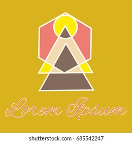 Geometrical line logotype. Unique linear badge for your design. Geometrical abstract template concept icon.