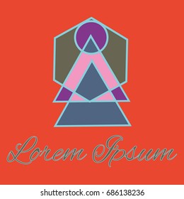 Geometrical line logotype. Unique linear badge for your design. Geometrical abstract template concept icon.