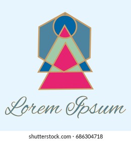 Geometrical line logotype. Unique linear badge for your design. Geometrical abstract template concept icon.