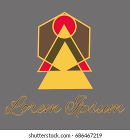 Geometrical line logotype. Unique linear badge for your design. Geometrical abstract template concept icon.