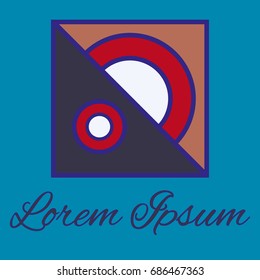 Geometrical line logotype. Unique linear badge for your design. Geometrical abstract template concept icon.