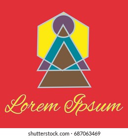 Geometrical line logotype. Unique linear badge for your design. Geometrical abstract template concept icon.