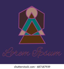 Geometrical line logotype. Unique linear badge for your design. Geometrical abstract template concept icon.