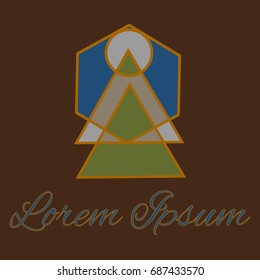 Geometrical line logotype. Unique linear badge for your design. Geometrical abstract template concept icon.