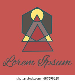 Geometrical line logotype. Unique linear badge for your design. Geometrical abstract template concept icon.