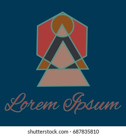 Geometrical line logotype. Unique linear badge for your design. Geometrical abstract template concept icon.