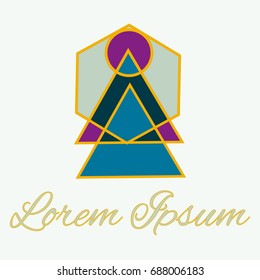 Geometrical line logotype. Unique linear badge for your design. Geometrical abstract template concept icon.