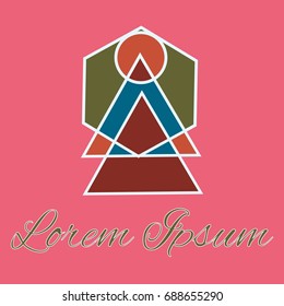 Geometrical line logotype. Unique linear badge for your design. Geometrical abstract template concept icon.
