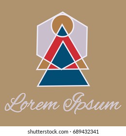 Geometrical line logotype. Unique linear badge for your design. Geometrical abstract template concept icon.