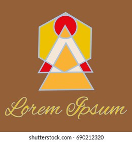 Geometrical line logotype. Unique linear badge for your design. Geometrical abstract template concept icon.