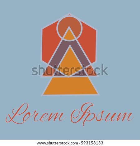 Geometrical line logotype. Unique linear badge for your design. Geometrical abstract template concept icon.