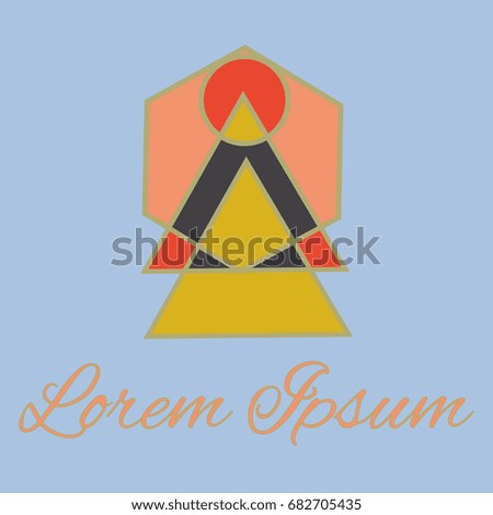 Geometrical line logotype. Unique linear badge for your design. Geometrical abstract template concept icon.