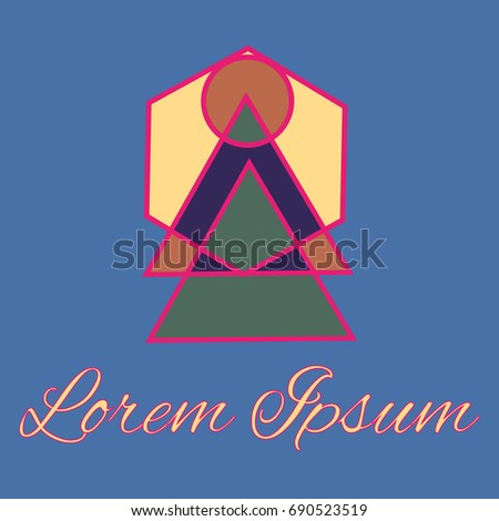 Geometrical line logotype. Unique linear badge for your design. Geometrical abstract template concept icon.