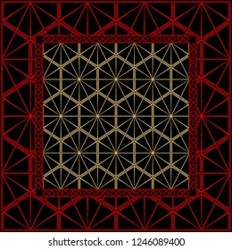 Geometrical linear texture. Original geometrical puzzle. Backdrop. Vector illustration. For design, wallpaper, fashion, print.
