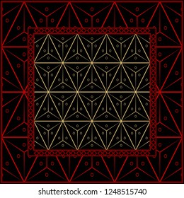 Geometrical linear texture. Original geometrical puzzle. Backdrop. Vector illustration. For design, wallpaper, fashion, print.