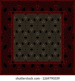 Geometrical linear texture. Original geometrical puzzle. Backdrop. Vector illustration. For design, wallpaper, fashion, print.
